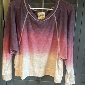 Chaser Gradient Long Sleeve Top - Purple and Cream